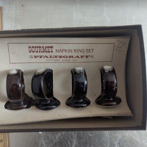 Pfaltzgraff Dark Brown Napkin Ring Set